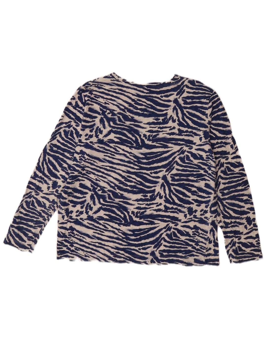 Marks & Spencer Haut à manches longues pour femme Bleu marine moyen Imprimé animal UK 42