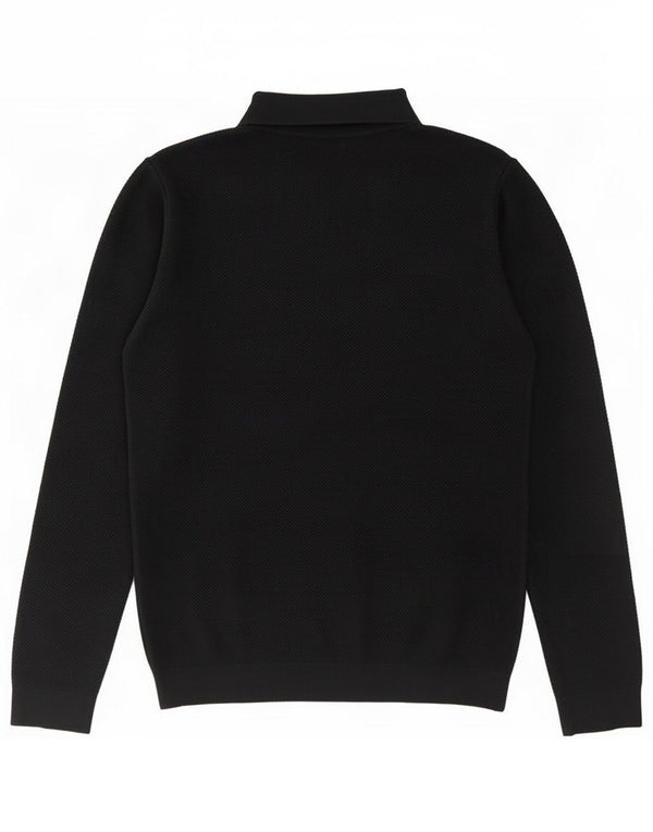 Reiss Pull à col zippé pour femme UK 14 Coton noir moyen