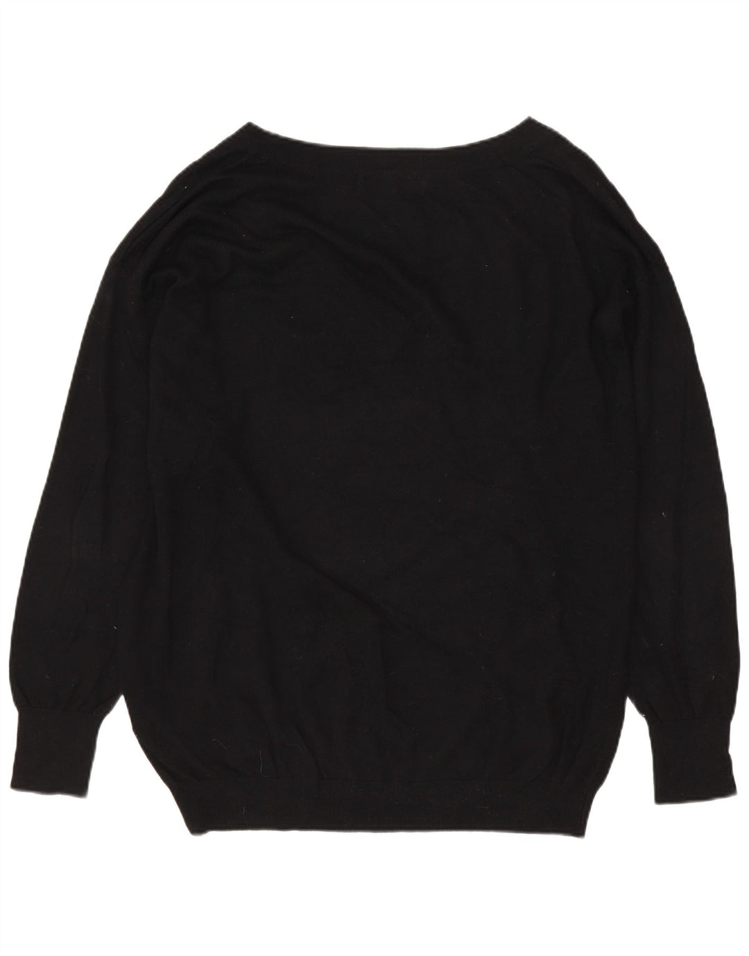 MARKS & SPENCER Pull col en V pour femme UK 14 Grand coton noir