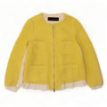 Zara Womens Full Zip Blazer Jacket UK 14 Medium Jaune Colorblock