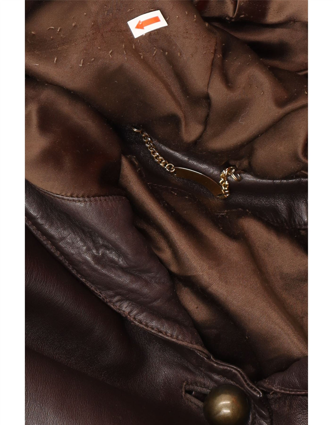 Marina Rinaldi Manteau en cuir à capuche pour femme Taille 23 Cuir marron moyen