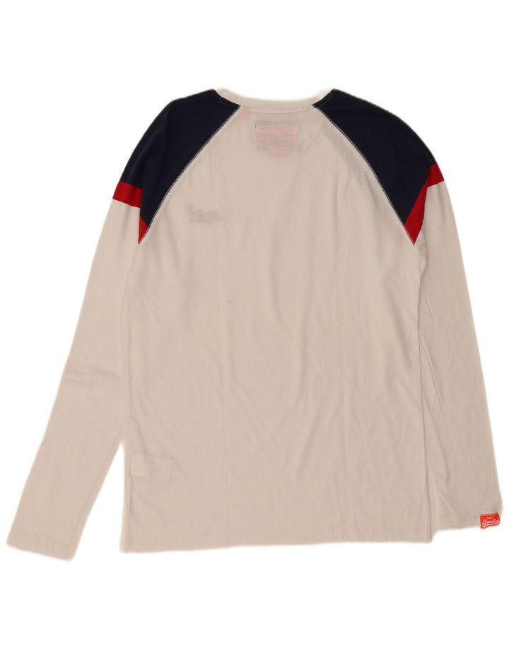 Superdry Haut à manches longues en coton color block blanc pour homme