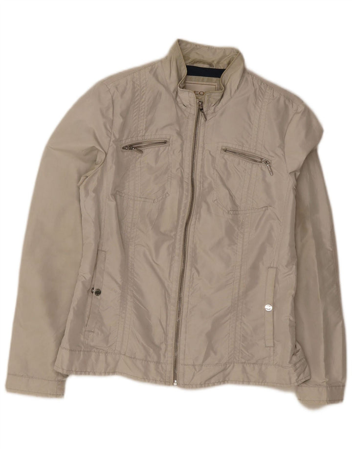Geox Veste Bomber Femme UK 10 Petit Gris Polyester
