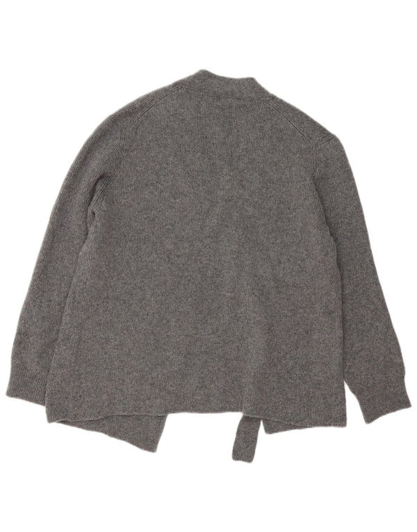 ZARA Femme Cardigan surdimensionné Pull UK 10 Petit Cachemire Gris