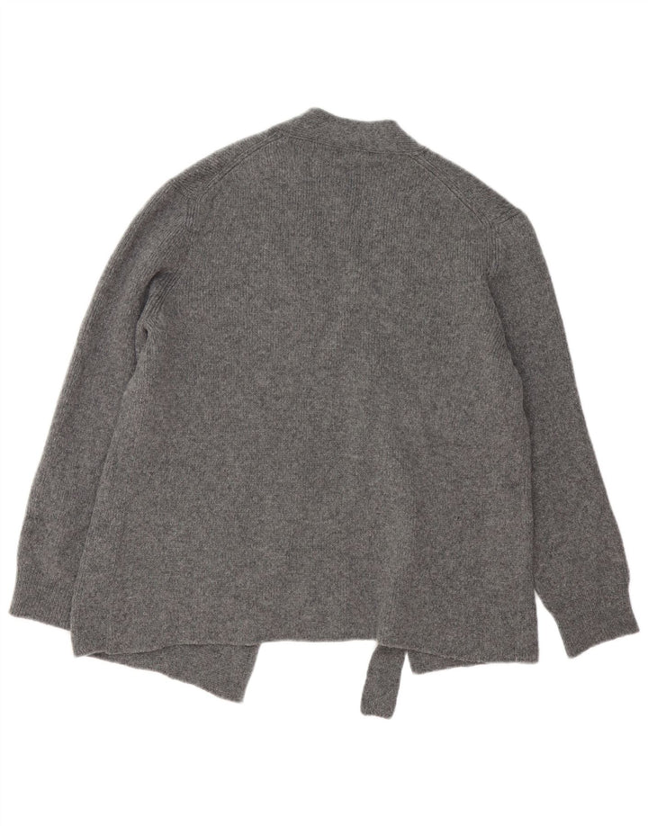 ZARA Femme Cardigan surdimensionné Pull UK 10 Petit Cachemire Gris