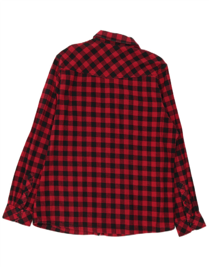 Chemise en flanelle pour homme Animal XL en coton vichy rouge