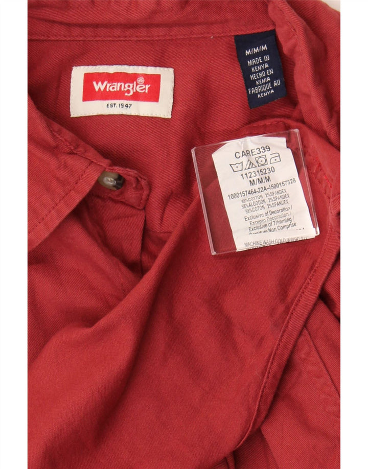 WRANGLER Mens Short Sleeve Shirt Medium Red Cotton Vintage Wrangler and Second-Hand Wrangler from Messina Hembry 