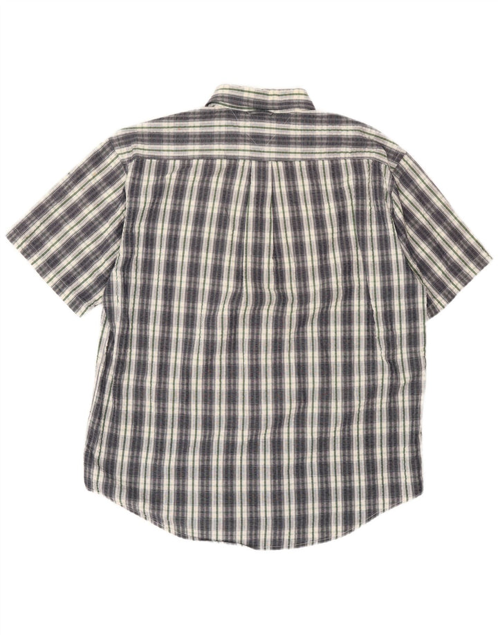 Tommy Hilfiger Chemise à manches courtes pour homme XL Gris à carreaux