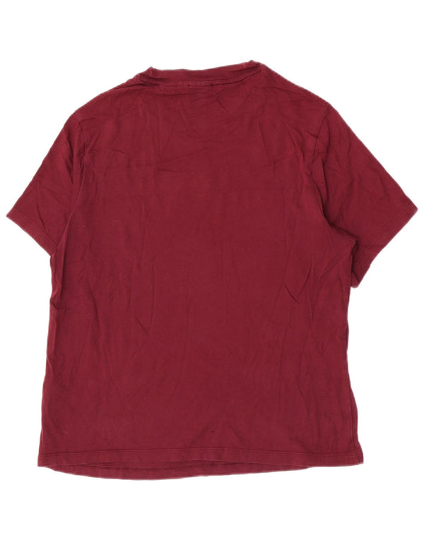 Adidas T-Shirt Femme Top UK 12 Coton Bordeaux Moyen