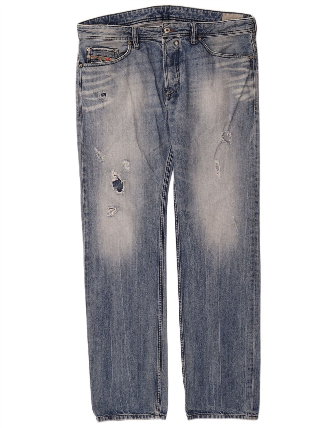 Diesel Jean droit vieilli W36 L34 en coton bleu pour homme