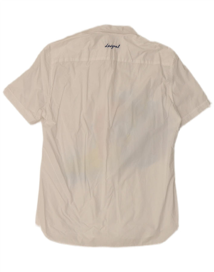 Desigual Chemise à manches courtes à motif abstrait pour hommes, grand blanc