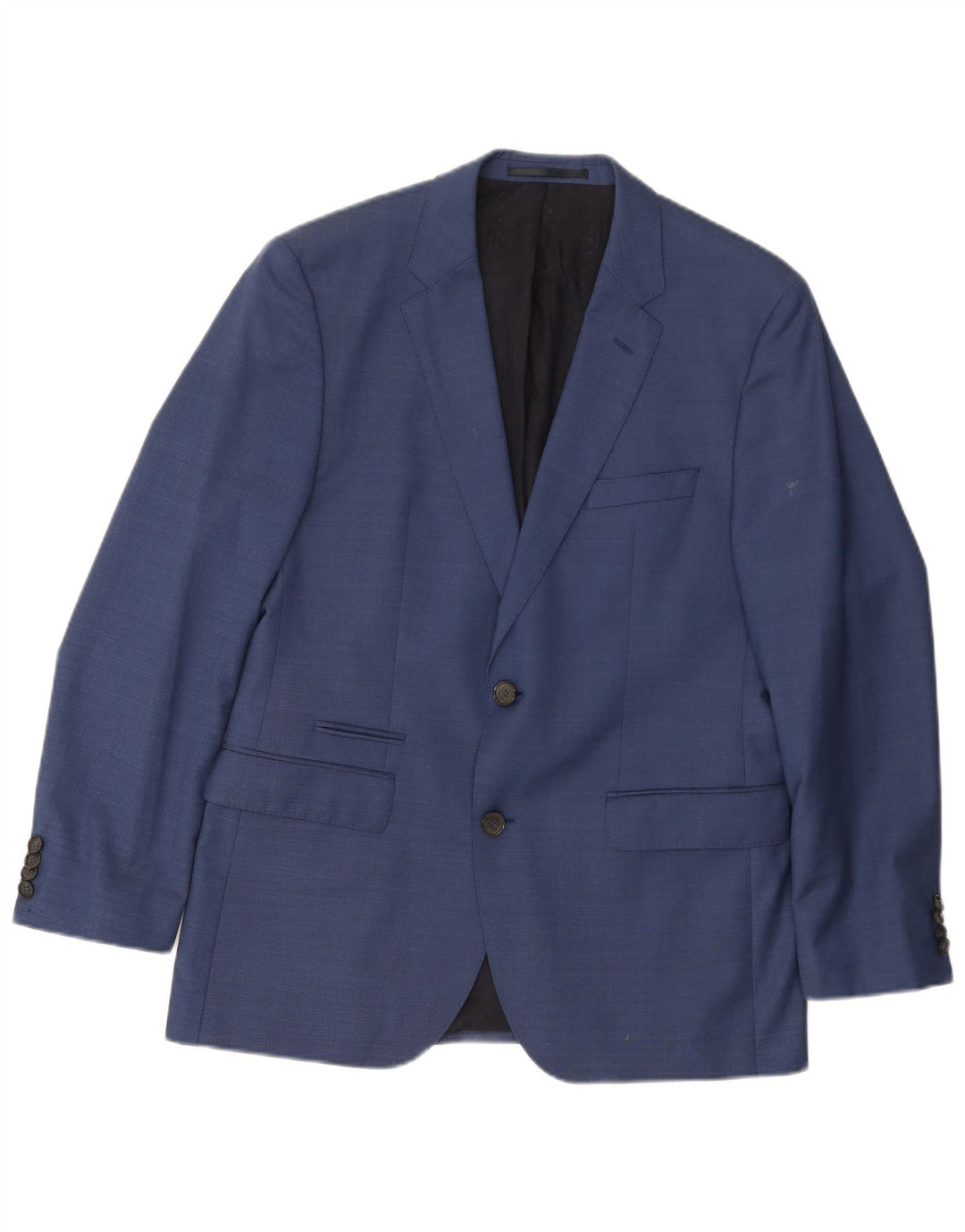 HUGO BOSS Veste Blazer 2 Boutons Homme EU 50 Large Bleu Laine
