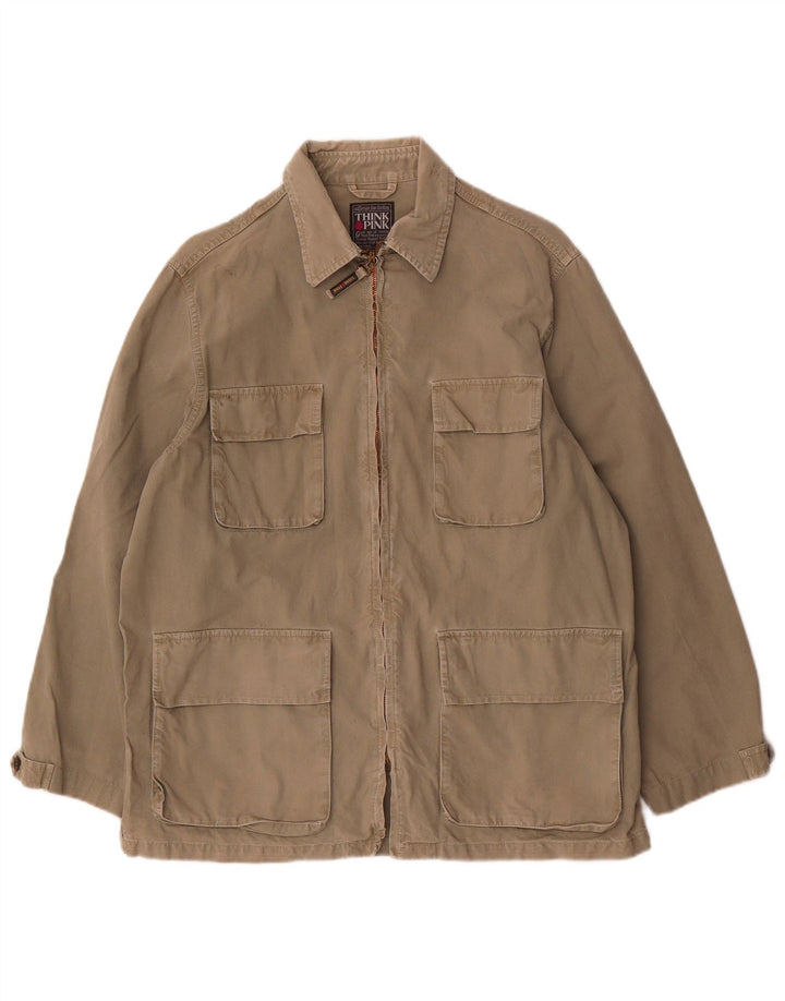 Think Pink Veste utilitaire pour homme UK 34 XS Kaki Coton