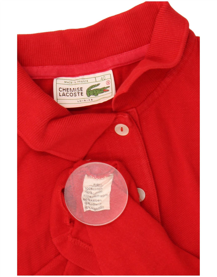 Lacoste Polo sans manches femme taille 40 coton rouge moyen