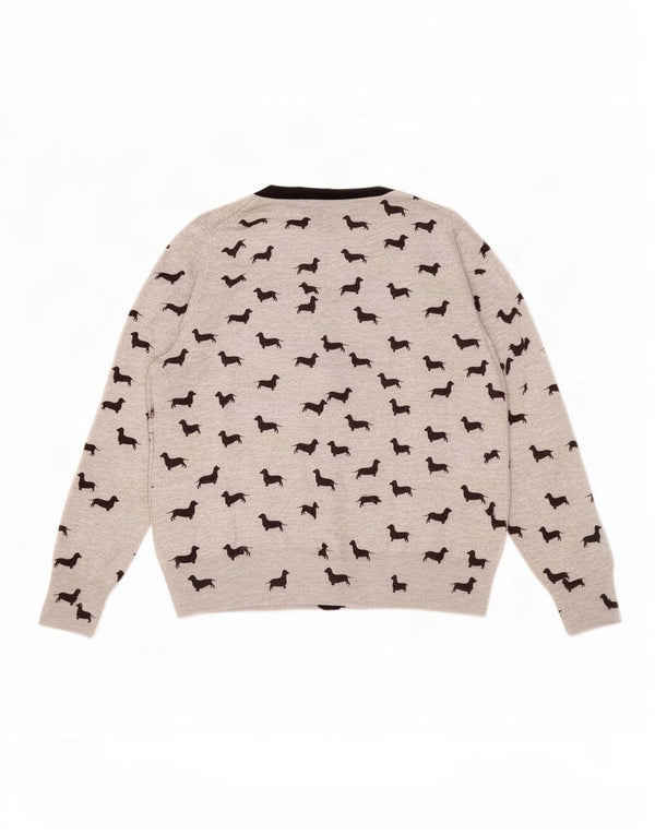Marks & Spencer Pull cardigan pour femme UK 16 Grand imprimé animal gris