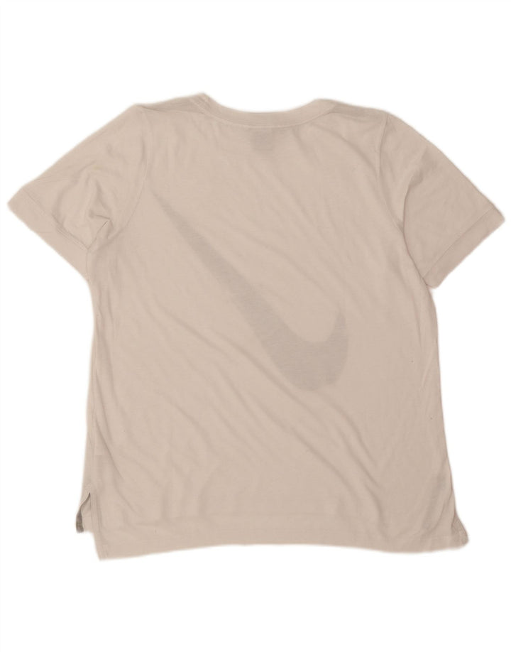 Nike T-shirt graphique pour femme UK 14 Polyester blanc moyen