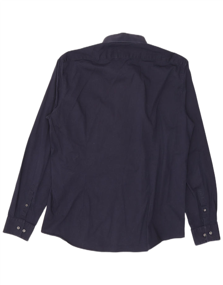 Calvin Klein Chemise slim fit pour homme Taille 43 Grand Bleu marine