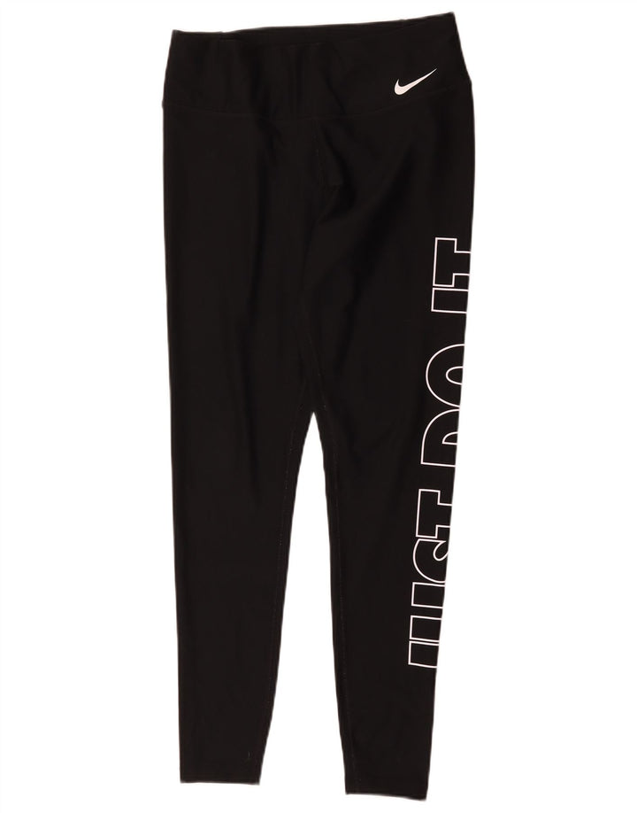 Nike Legging graphique Dri Fit pour femme UK 14 Noir moyen Polyester