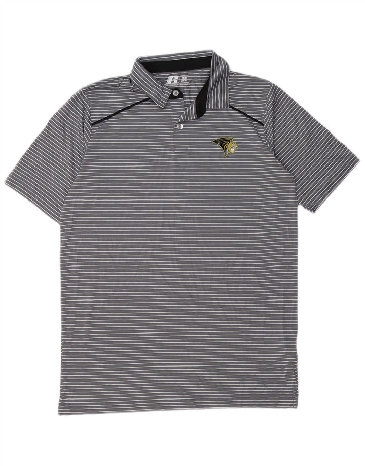 RUSSELL ATHLETIC Polo Homme UK 38/40 Gris Moyen Rayé Polyester