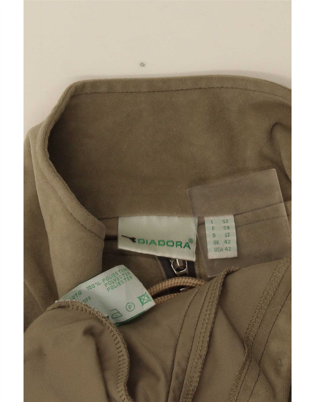 Diadora Veste de survêtement en velours pour homme UK 42 Large Kaki Polyester
