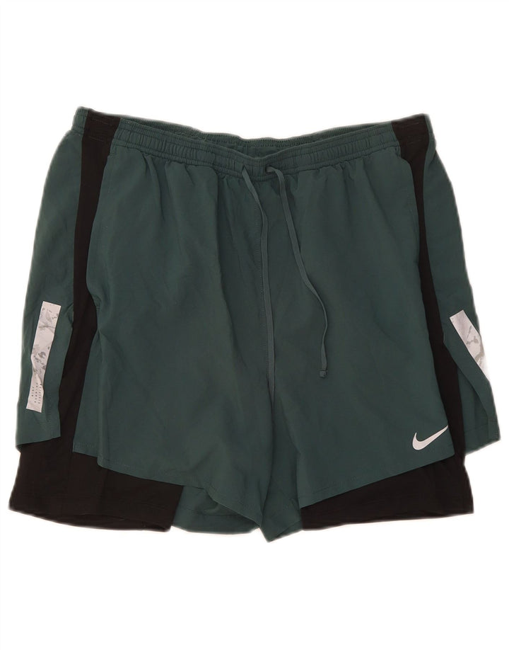 Nike Short de sport Dri Fit pour homme en polyester color block Taille L