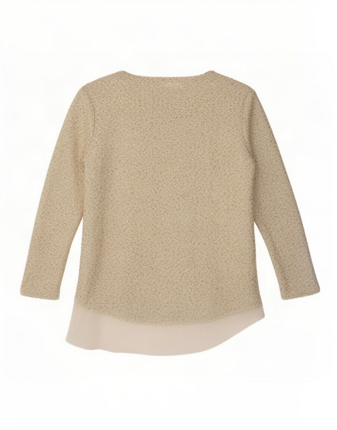 Zara Tunique à manches 3/4 pour femme UK 16 Large Beige Polyester