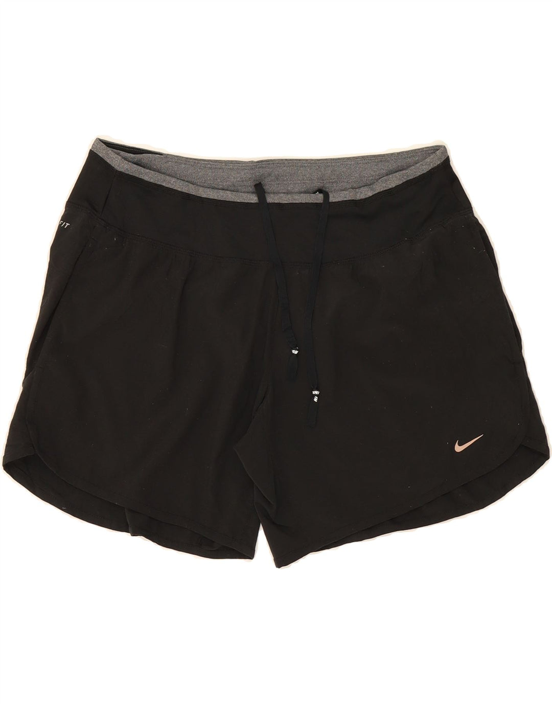 NIKE Short de sport Dri Fit pour femme UK 14 Noir moyen Polyester
