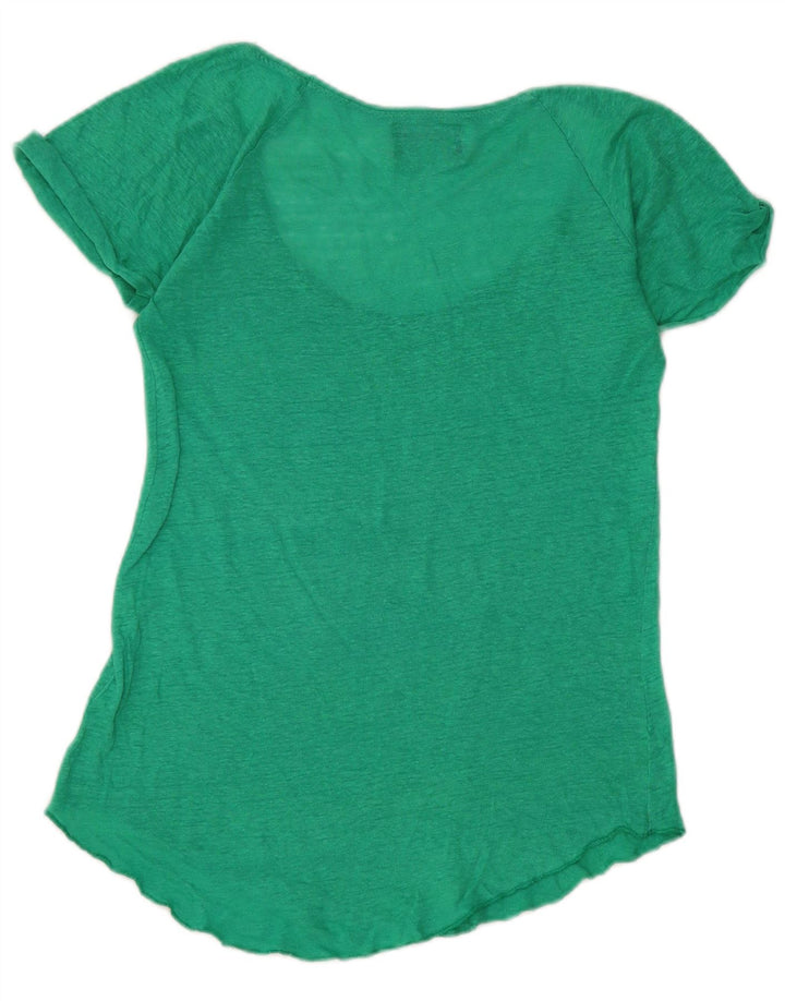Zara T-Shirt Femme Top UK 10 Petit Vert