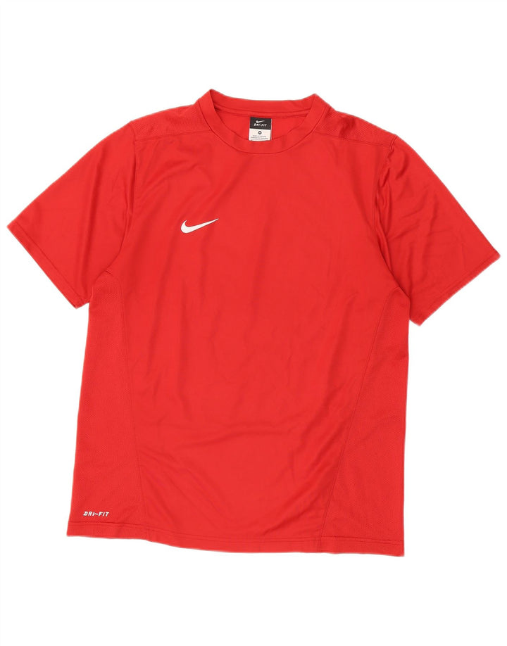 Nike Hommes Dri Fit T-Shirt Haut UK 39/41 Rouge Moyen Polyester