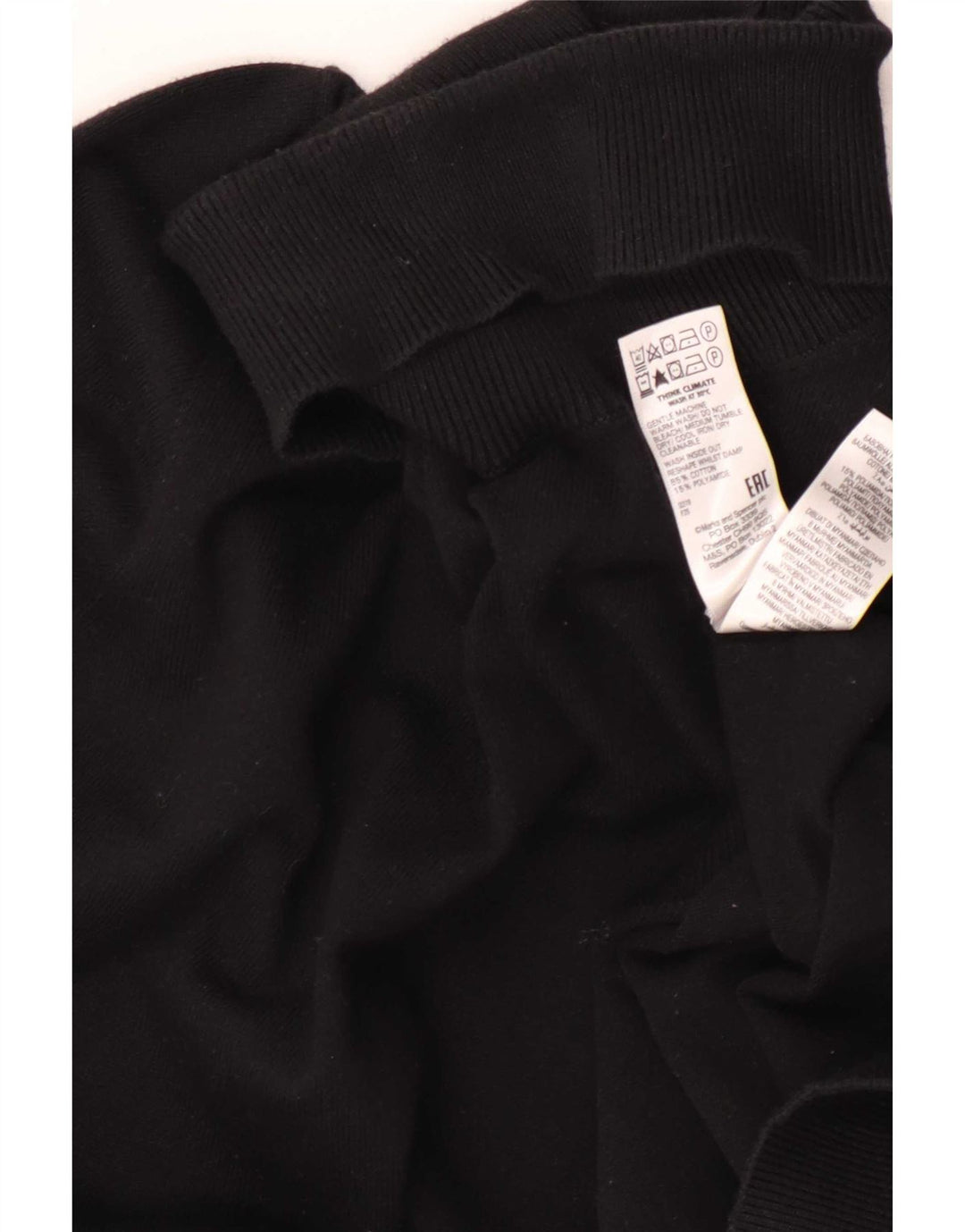 Marks & Spencer Pull col roulé pour homme en coton noir Taille L