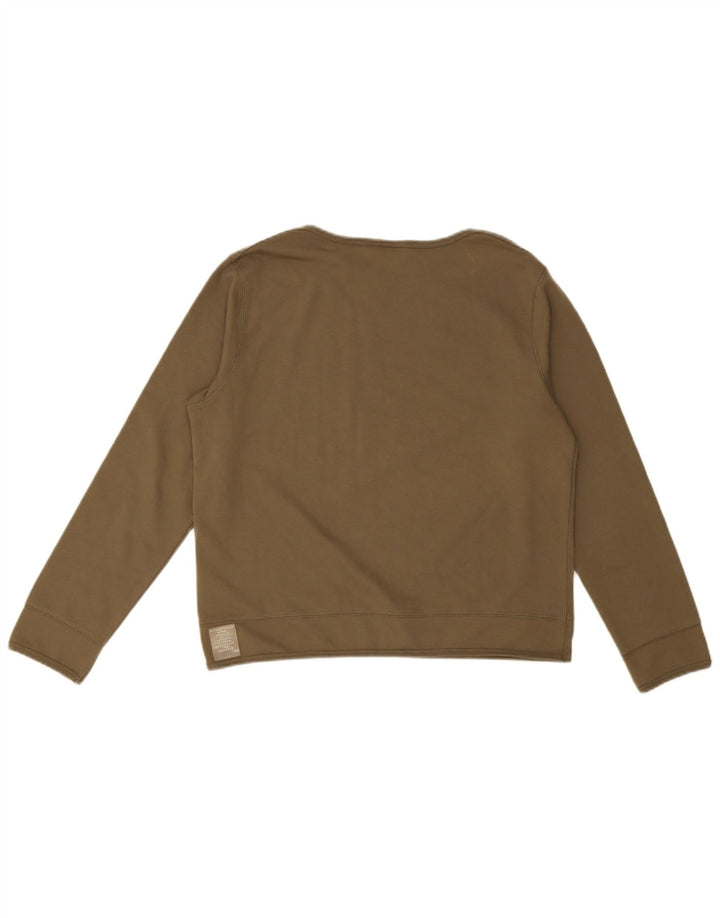 Esprit Haut court graphique à manches longues pour femme UK 14 Coton vert moyen