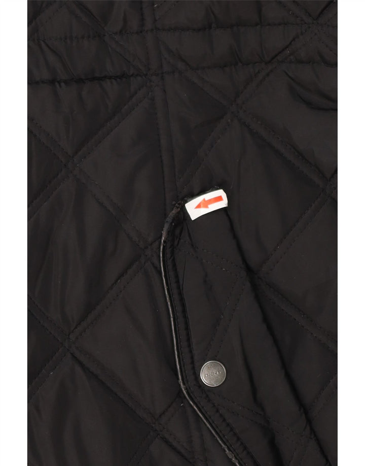 DKNY Manteau matelassé à capuche pour femme UK 18 XL Noir Polyester