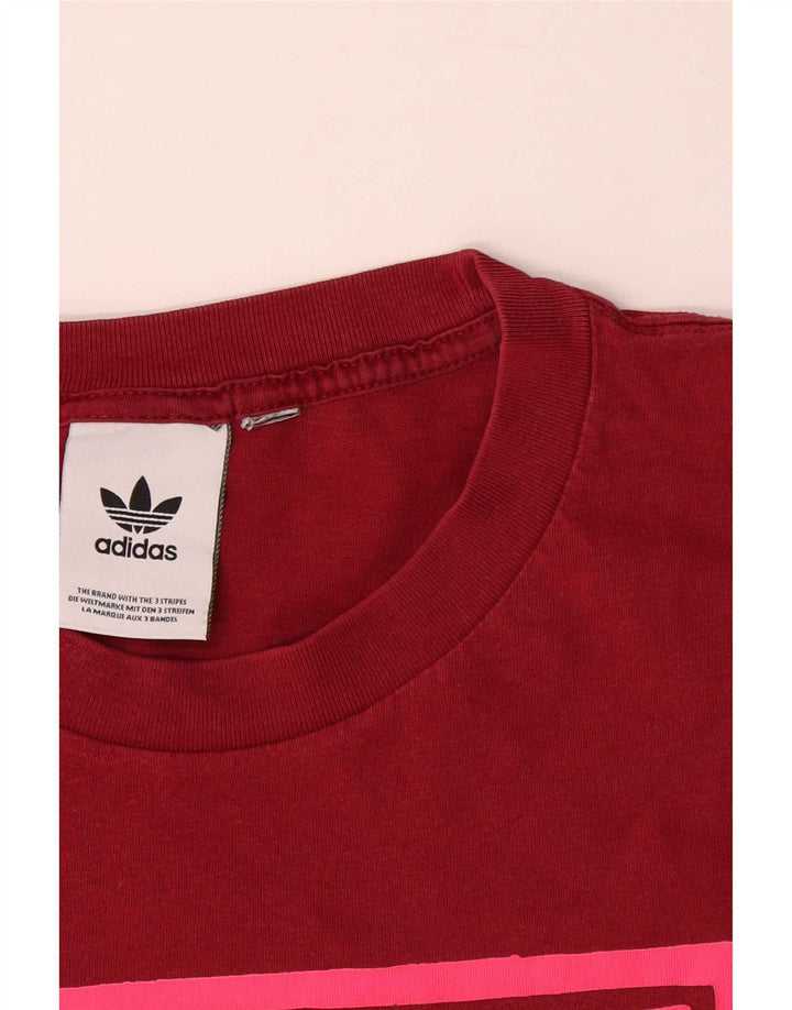 Adidas T-shirt graphique à trois rayures pour homme, grand rouge