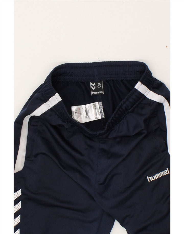 HUMMEL Boys Tracksuit Trousers 11-12 Years Navy Blue Polyester | Vintage Hummel | Thrift | Second-Hand Hummel | Used Clothing | Messina Hembry 