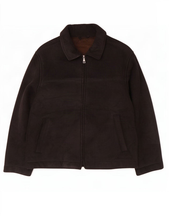 Marks & Spencer Veste Sherpa Blue Harbour pour homme UK 40 Large Noir Polyester