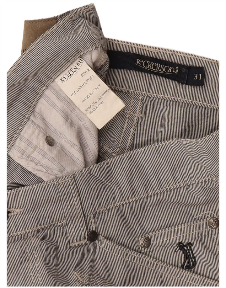 Jeckerson Bermuda Homme W31 Coton Rayé Gris Moyen