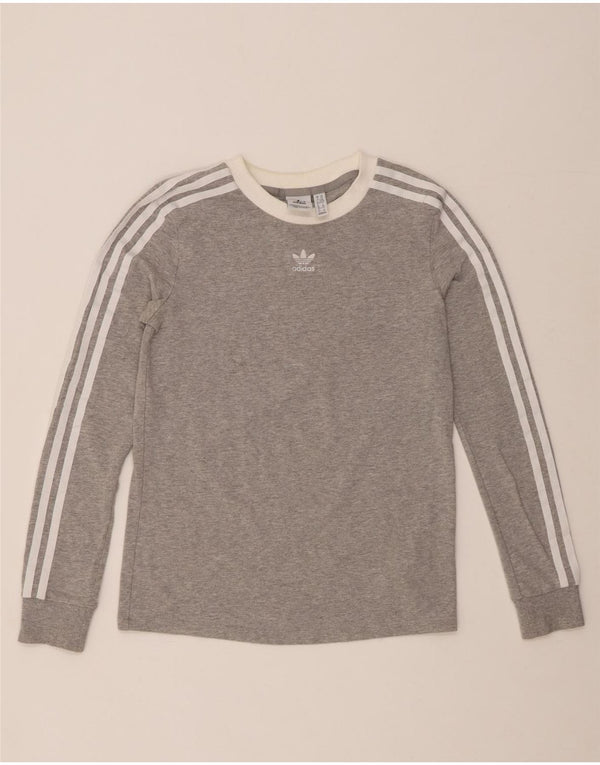 ADIDAS Haut à manches longues pour femme UK 6 XS Gris Moucheté Coton