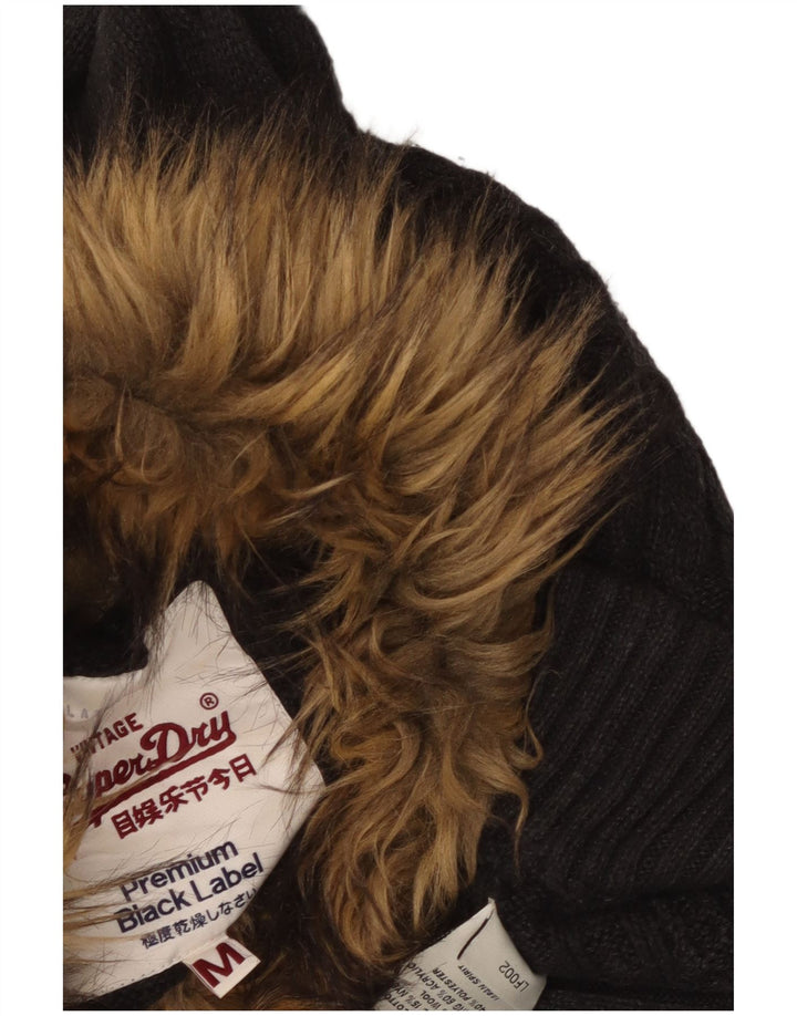 SUPERDRY Pull long à col roulé pour femme UK 12 Gris moyen