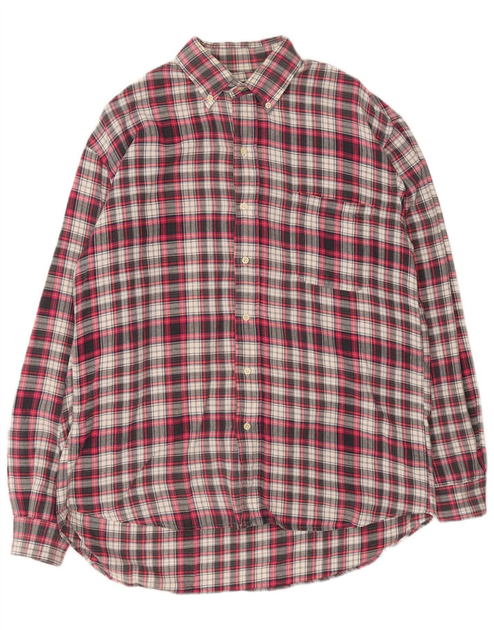 vintage Chemise en flanelle pour hommes Grand coton à carreaux rouges