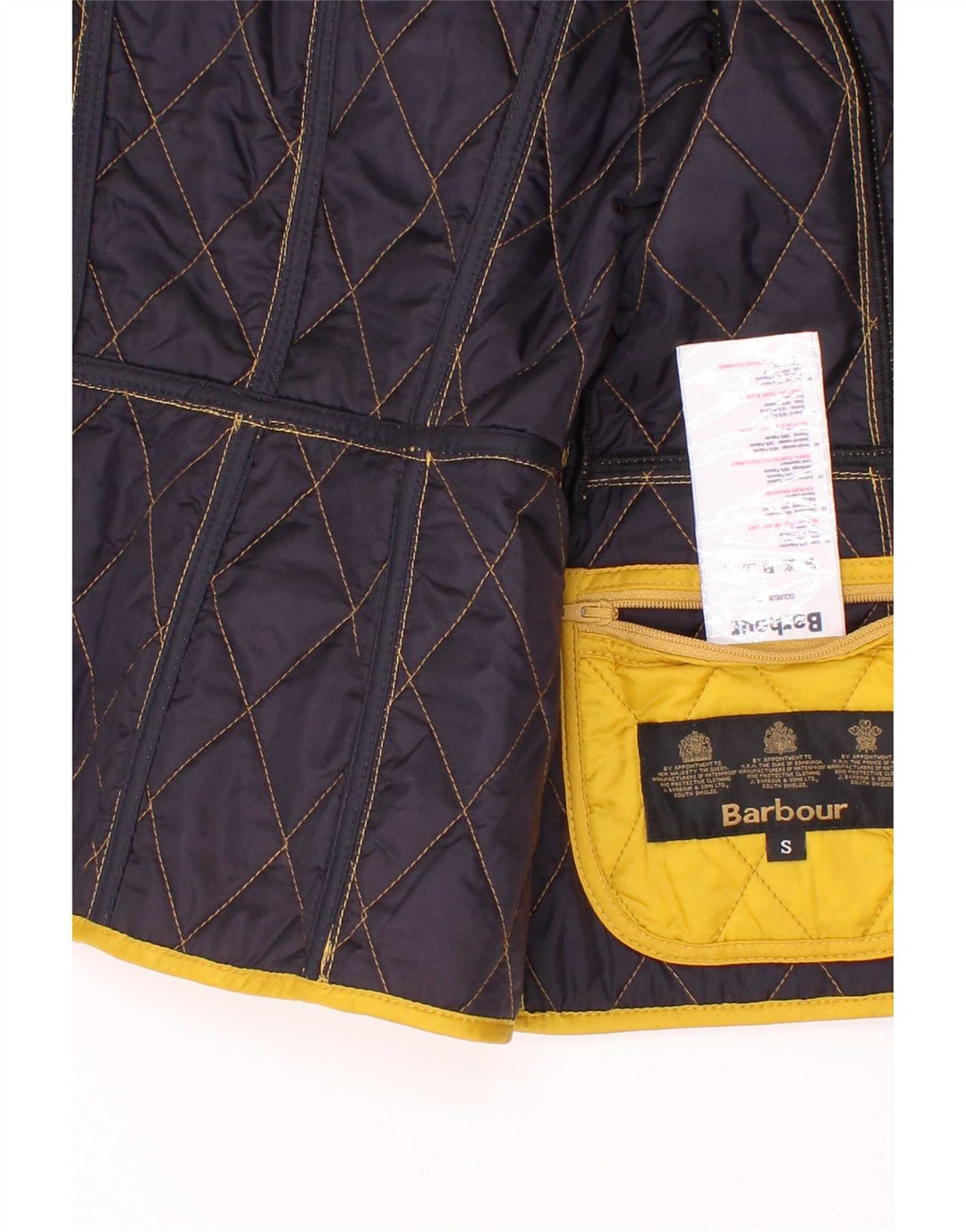 Barbour Veste matelassée pour filles 5-6 ans Small Jaune Colourblock Polyamide