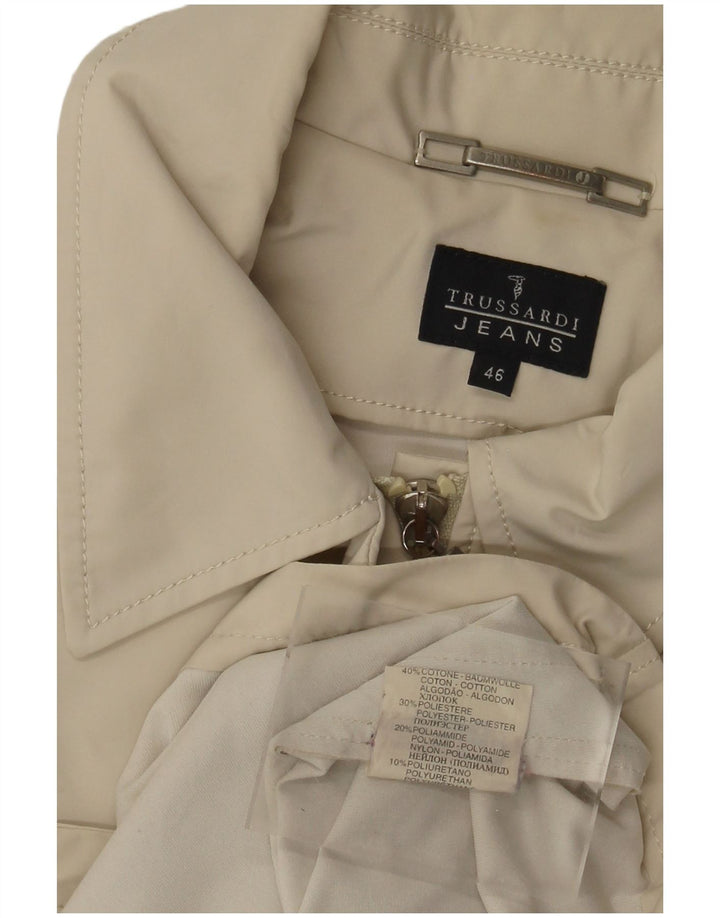 Trussardi Jeans Blouson Bomber Femme IT 46 Large Beige Coton