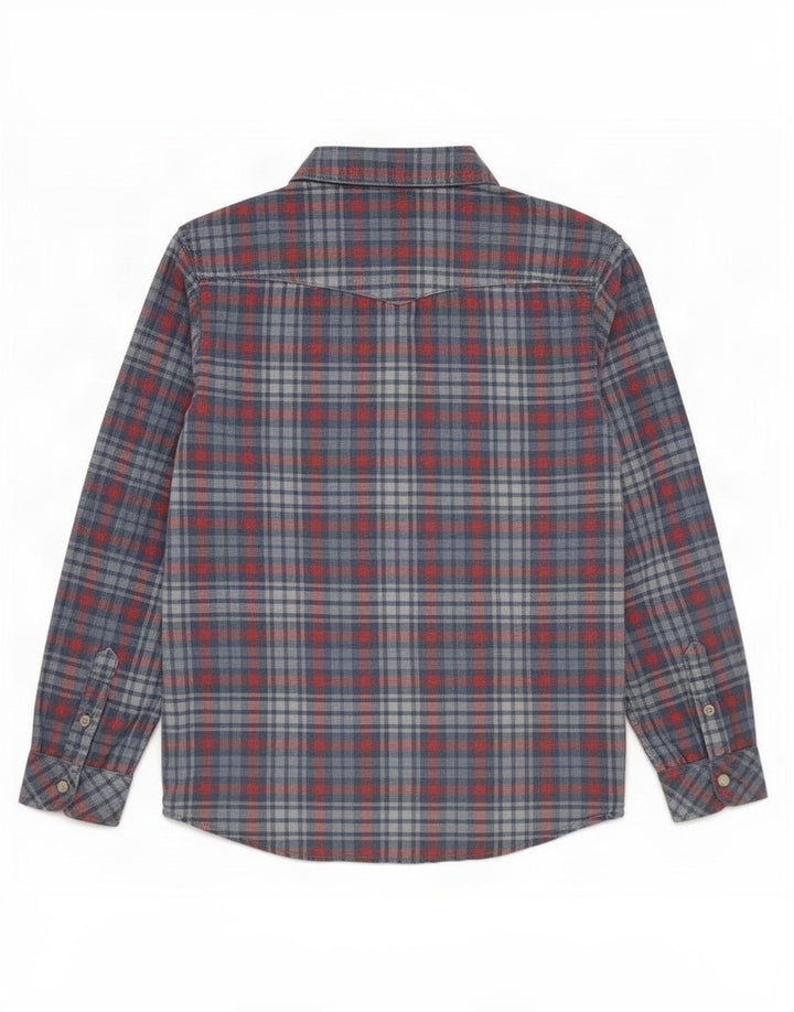Lee Chemise Regular Fit Garçon 7-8 ans Coton à Carreaux Bleu