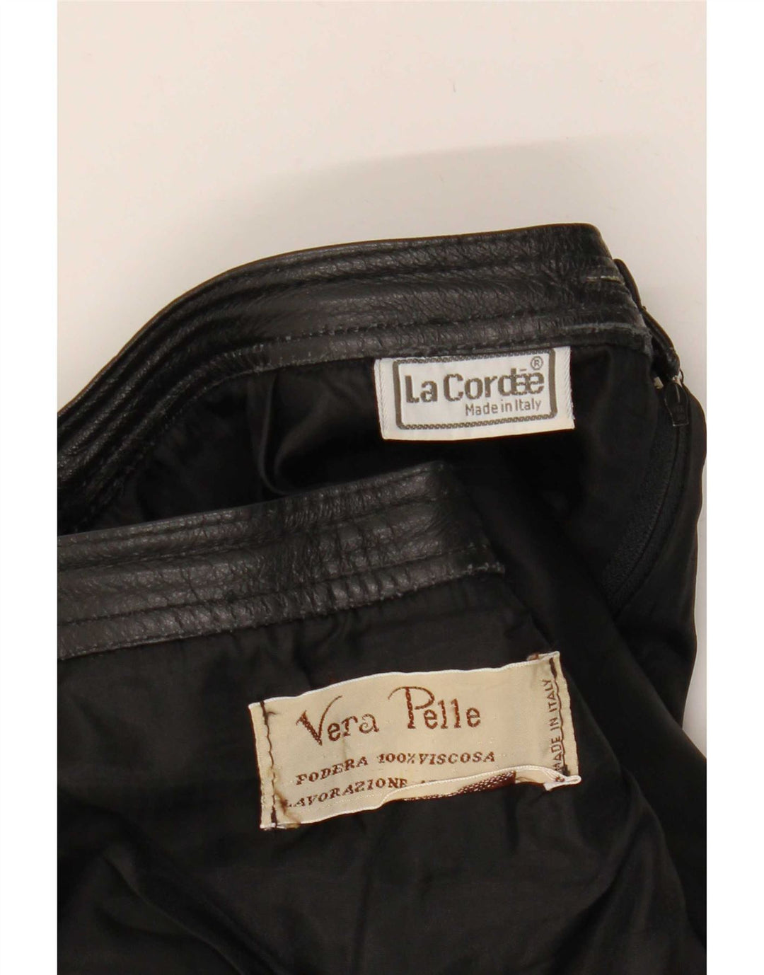 La Cordee Jupe en cuir pour femme Medium W30 Noir