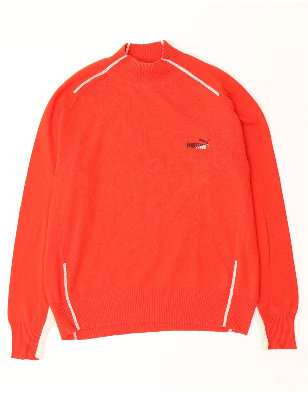 Puma Pull à Col Roulé Homme Large Rouge Colorblock