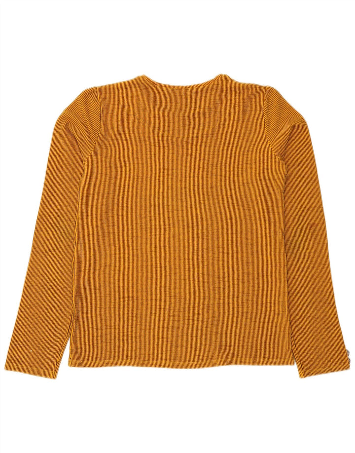 Zara Femme Top Manches Longues UK 12 Rayé Orange Moyen