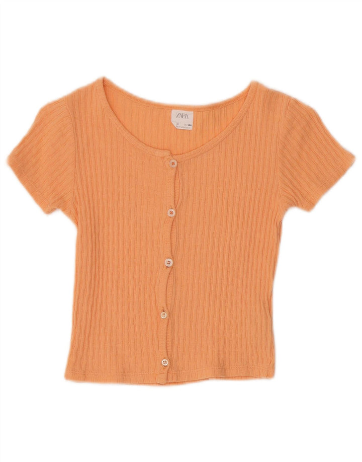Zara Haut court à manches courtes pour fille 8-9 ans Orange