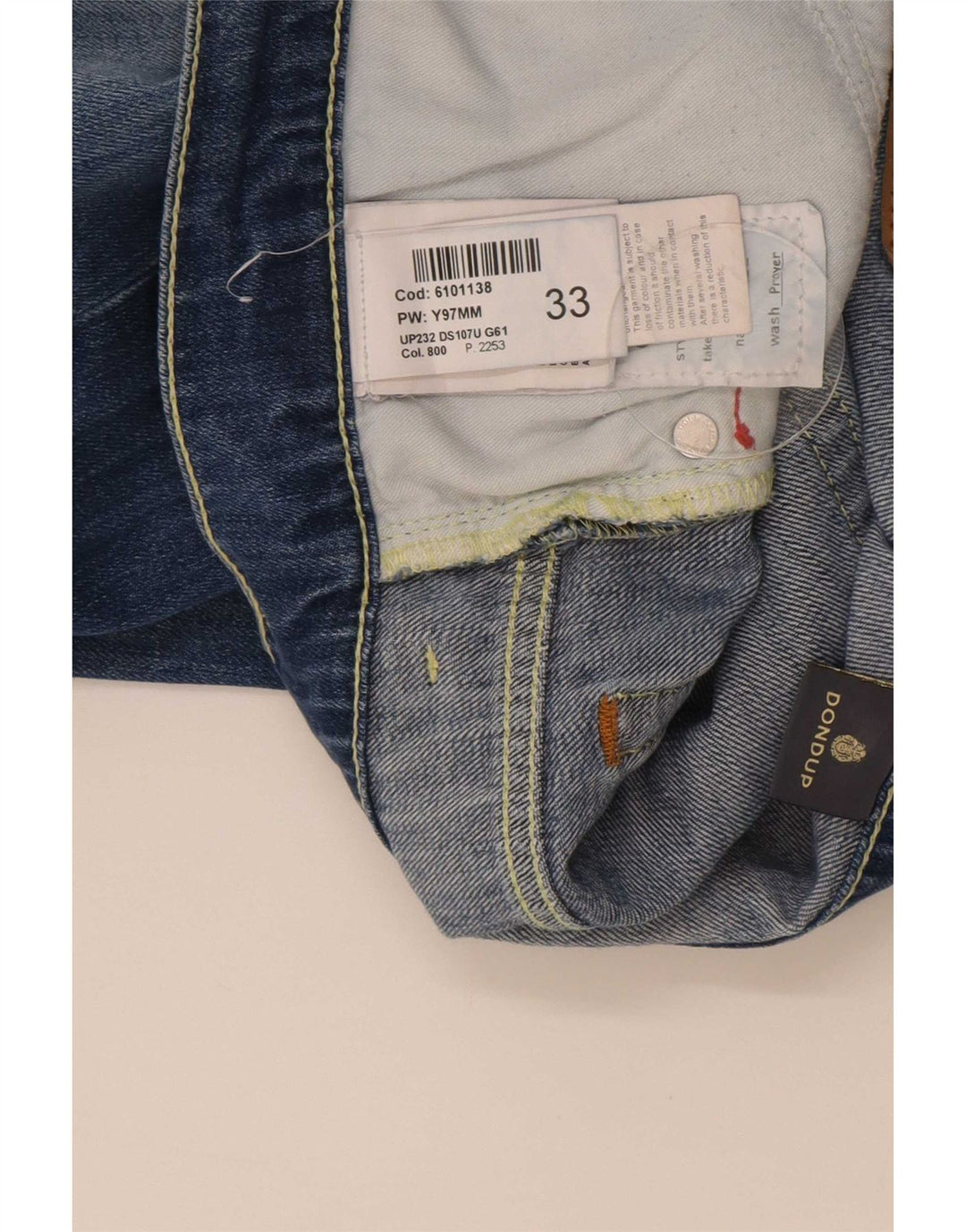 Dondup Jean Slim Femme W33 L32 Bleu Coton