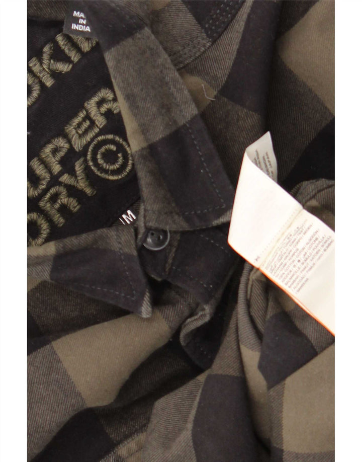 Superdry Chemise Lumberjack Flannel Homme Kaki Moyen Vichy Coton