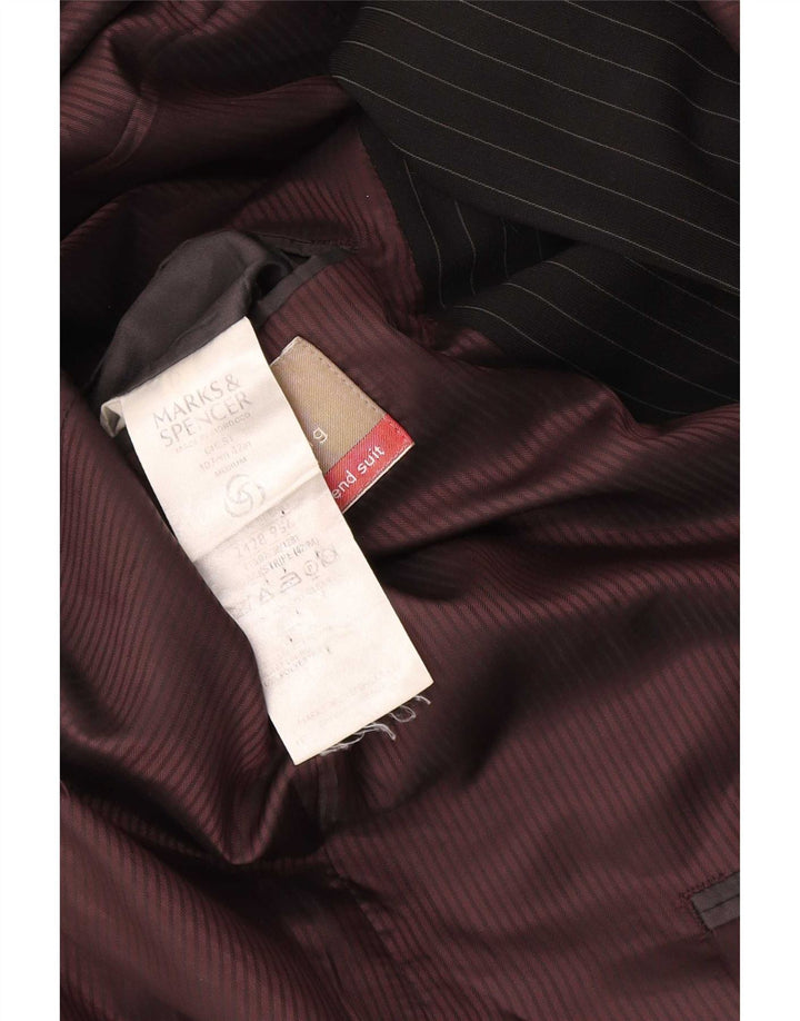 Marks & Spencer Veste blazer à 2 boutons pour homme UK 42 Grandes rayures noires