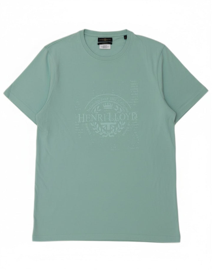 Henri Lloyd T-Shirt Graphique Homme Coton Turquoise Moyen